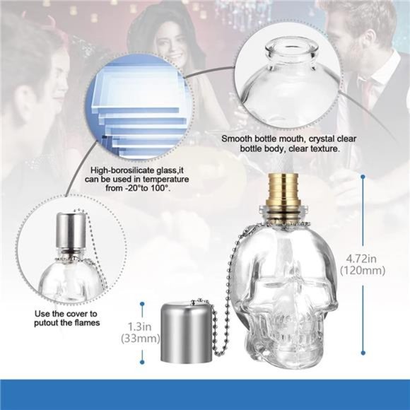 Molded Glass Table Torch, Outdoor Patio Garden Torch,DIY Skeleton Tabletop Decor - Picture 3 of 6